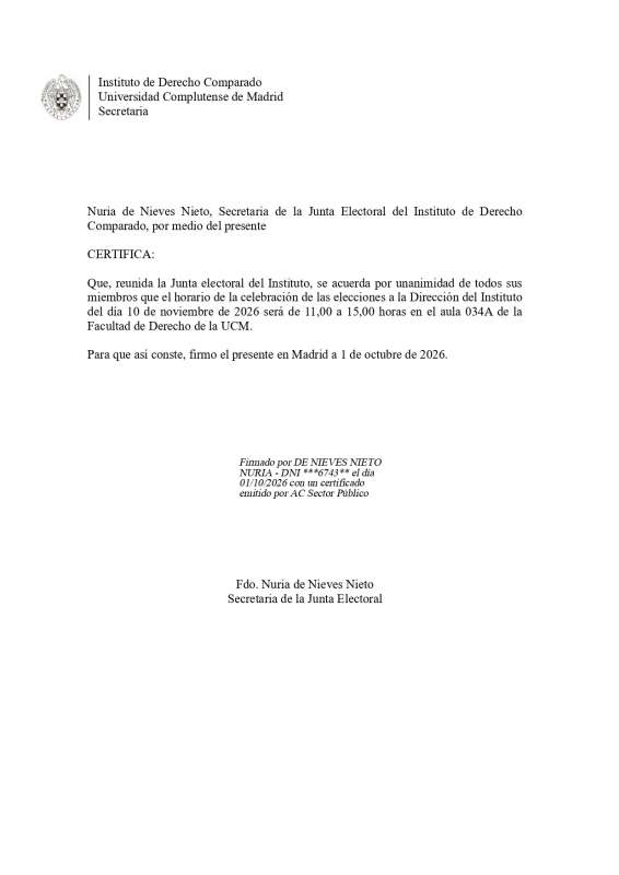 Convocatoria elecciones a la Dirección del Instituto de Derecho Comparado - 3